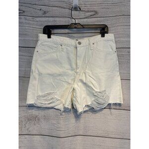 NWT Hudson Distressed White Denim Shorts Size 31